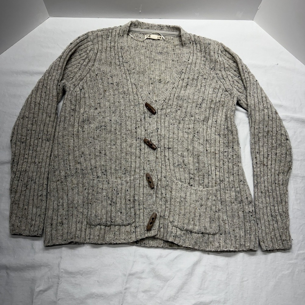 Women’s Ruffhewn Cardigan Petite Large, Toggle Button, Beige, Fall, Winter, Cozy